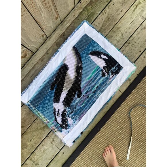 Vintage Handmade Rug Hook Carpet - Picture 5 of 5